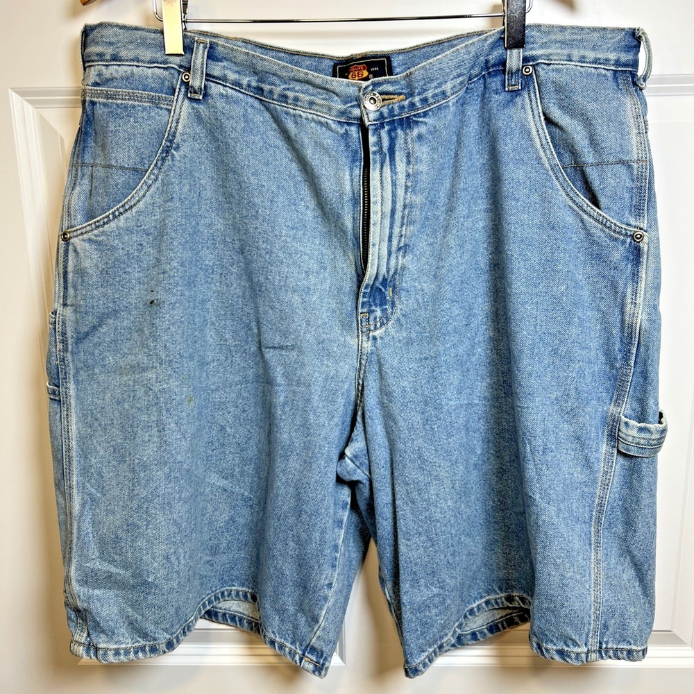VTG 90s Style Route 66 Carpenter Jorts Men's 40 Denim Hammer Loop Distressed